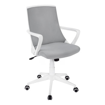CHAISE DE BUREAU - BLANCHE / MESH GRIS / MULTIPOSITIONS 
