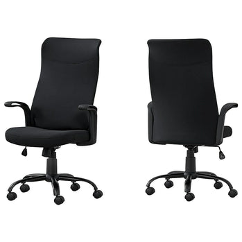 CHAISE DE BUREAU - NOIR / TISSU NOIR / MULTIPOSITIONS 