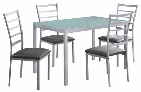 ENSEMBLE A DÎNER - ENSEMBLE 5PCS / ARGENT / VERRE TREMPÉ GIVRÉ